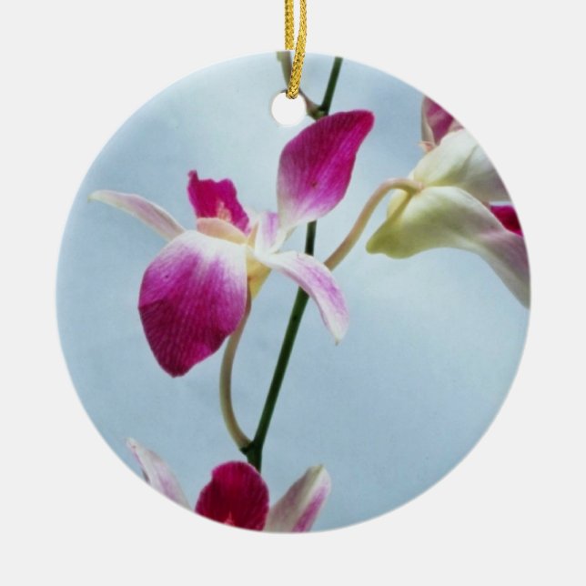 Singapore orchidblommor julgransprydnad keramik (Framsidan)