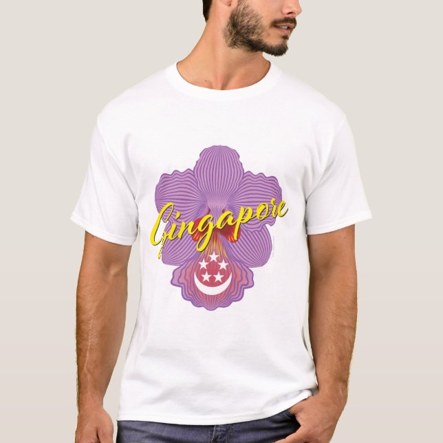 Singapore Patriot Orchid T Shirt (Framsida)