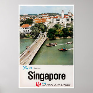 Singapore Resa Poster Japan Airlines KonsttryckA