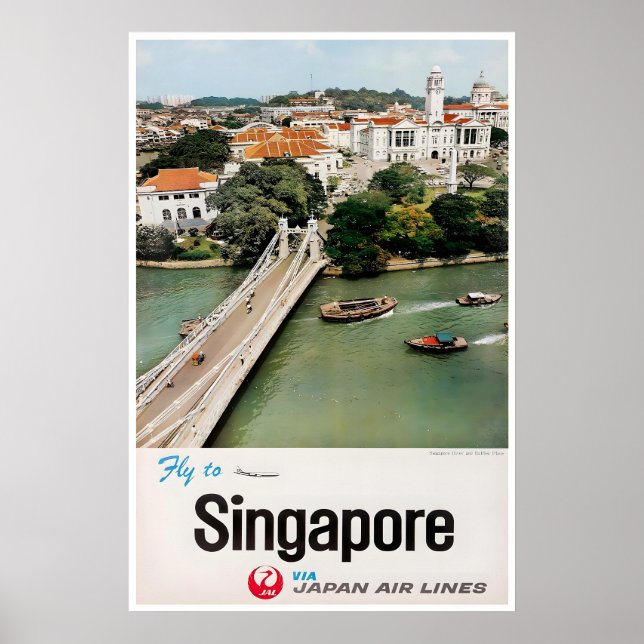 Singapore Resa Poster Japan Airlines KonsttryckA (Framsidan)