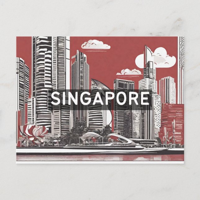 Singapore Resa Semester Souvenir Vykort (Framsida)