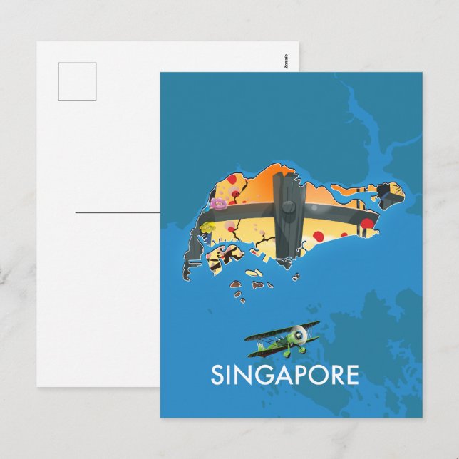 Singapore reskarta helg vykort (Fram/baksida)