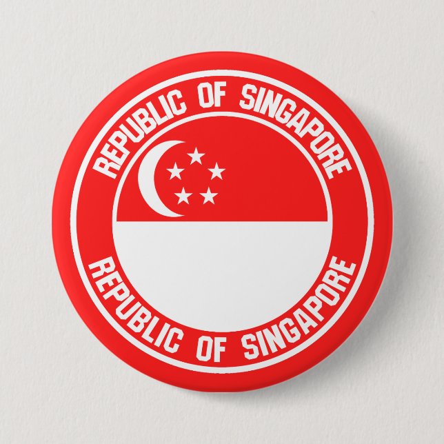 Singapore Round Emblem Knapp (Framsida)