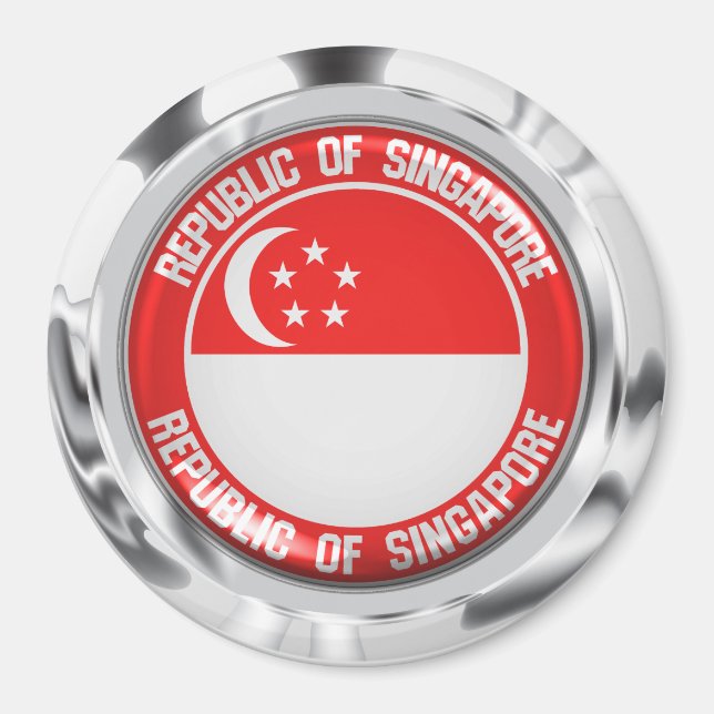 Singapore Round Emblem Magnet (Framsidan)
