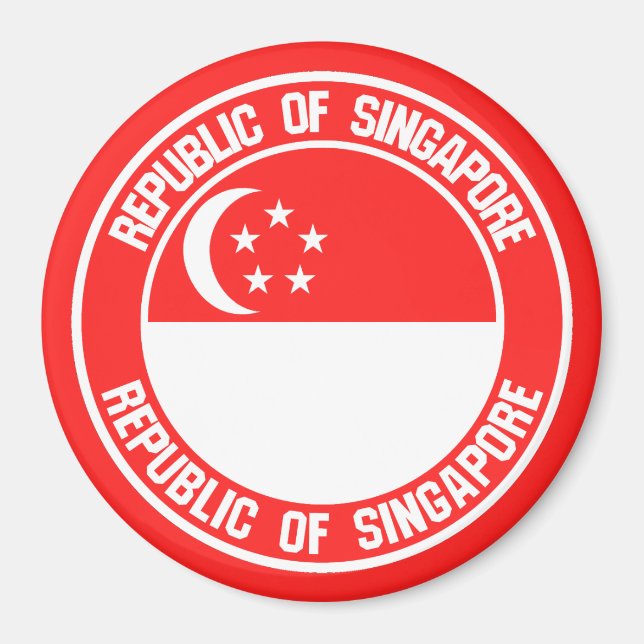 Singapore Round Emblem Magnet (Framsidan)