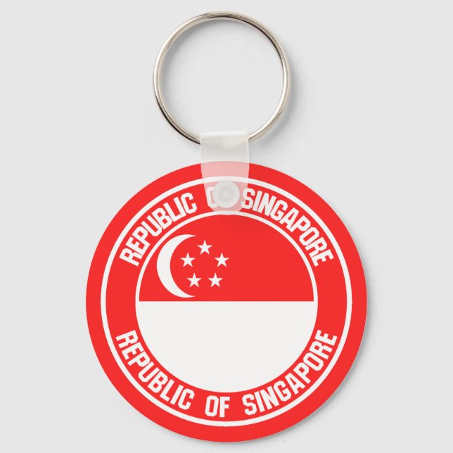 Singapore Round Emblem Nyckelring (Framsida)