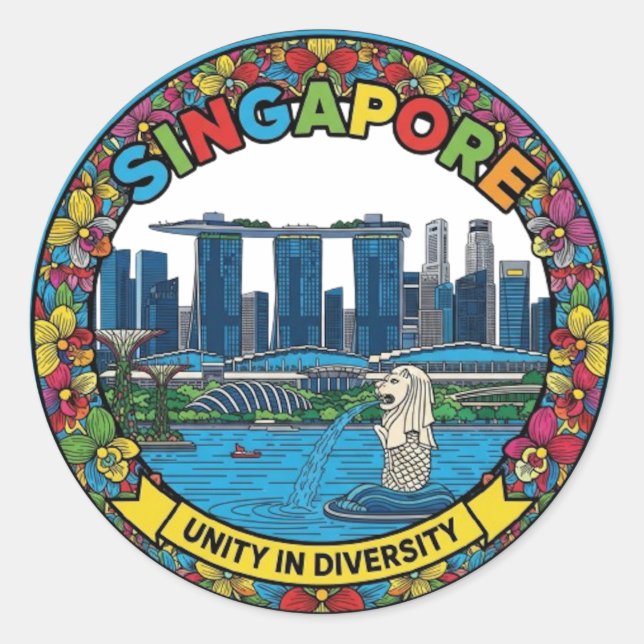 SINGAPORE RUNT KLISTERMÄRKE (Framsida)