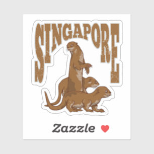 Singapore Sea Otters Klistermärken