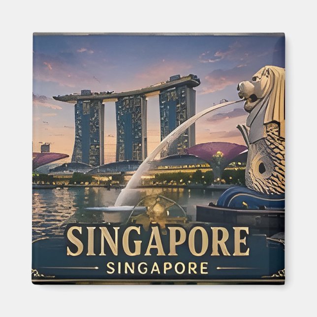 🌏 Singapore Semesterinnerhet För Resenärer 🌏 Magnet (Framsidan)