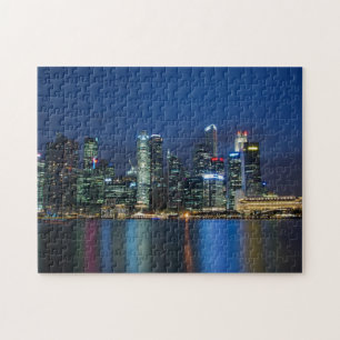 Singapore Skyline Blue Nights Pussel