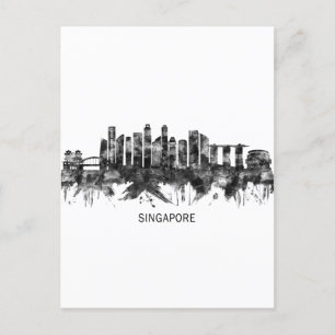 Singapore Skyline BW Helg Vykort