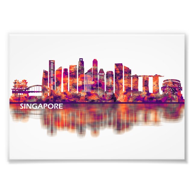 Singapore Skyline Fototryck (Framsidan)