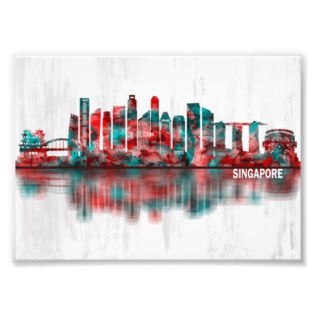 Singapore Skyline Fototryck (Framsidan)