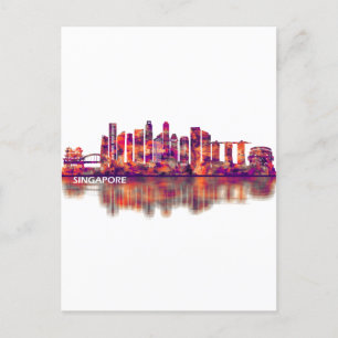 Singapore Skyline Helg Vykort