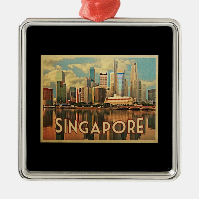 Singapore Skyline Julgransprydnad Metall (Framsidan)