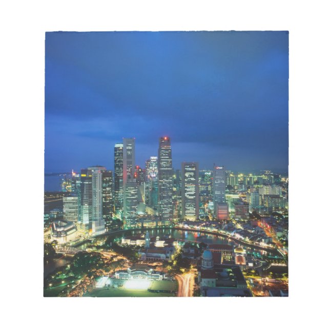Singapore Skyline på natten, Singapore Anteckningsblock (Framsida)