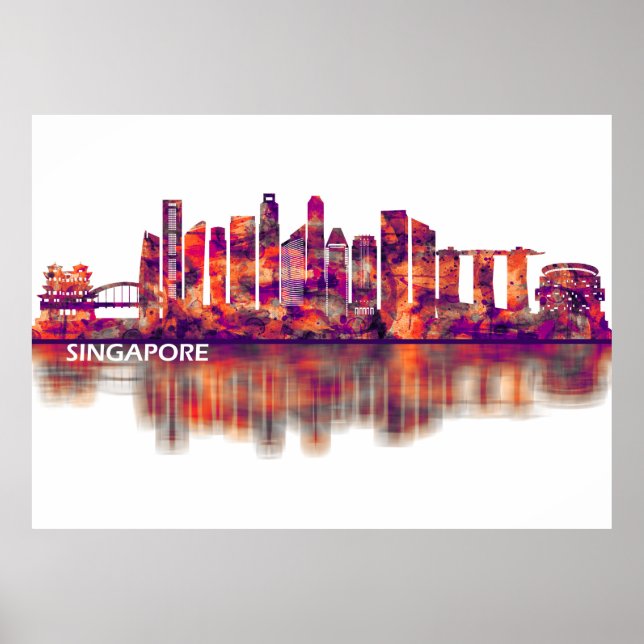 Singapore Skyline Poster (Framsidan)