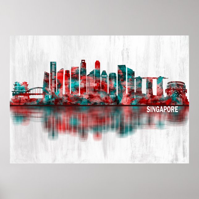 Singapore Skyline Poster (Framsidan)
