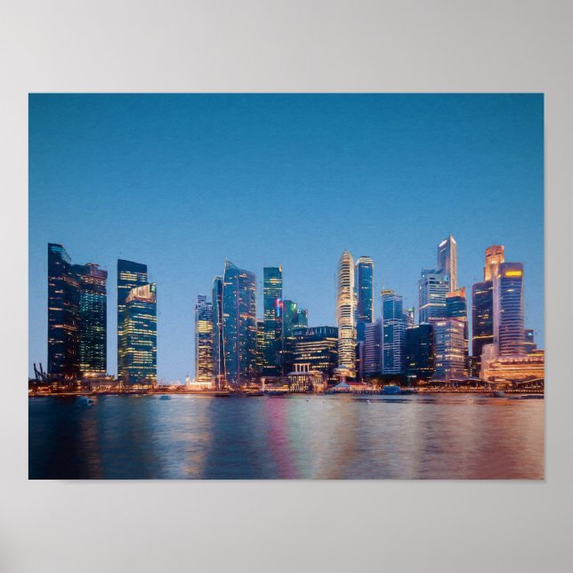 Singapore Skyline Poster (Framsidan)