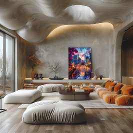 Singapore Skyline Poster Futuristiska Asian City A