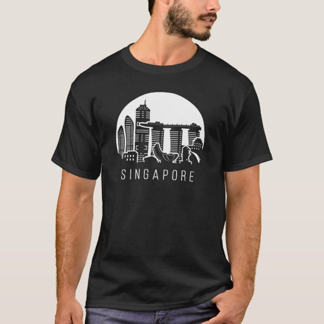 Singapore Skyline T Shirt (Framsida)