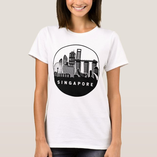 Singapore Skyline T Shirt (Framsida)