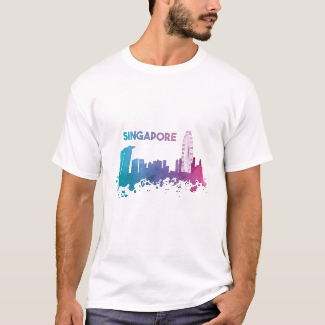 Singapore-skyline T Shirt (Framsida)
