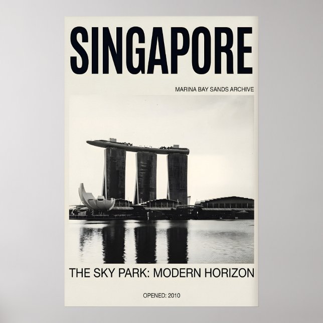 Singapore Skyline Väggkonst, Marina Bay Sands Poster (Framsidan)