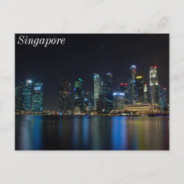 Singapore Skyline vid Fullerton Vykort