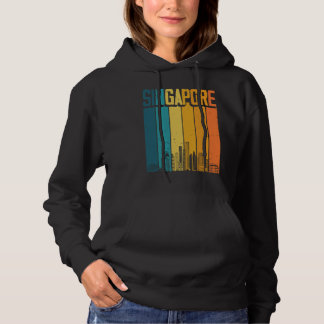 Singapore Stad Retro Vintage Solnedgång Skyline Si T Shirt