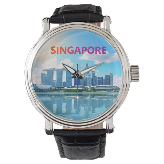 Singapore stads retro himmel armbandsur (Framsida)