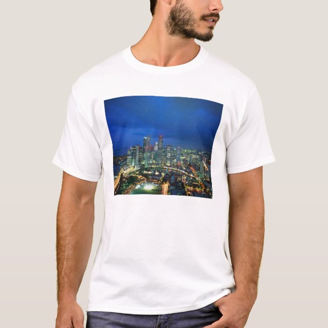 Singapore stadsbild på natten, Singapore Tee (Framsida)