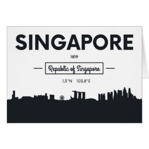 Singapore stadskoordinater för china   hälsningskort