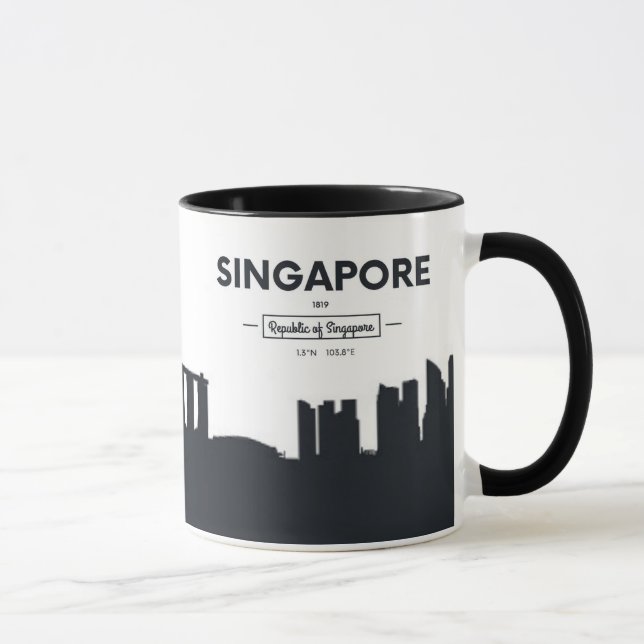 Singapore stadskoordinater för china | mugg (Höger)