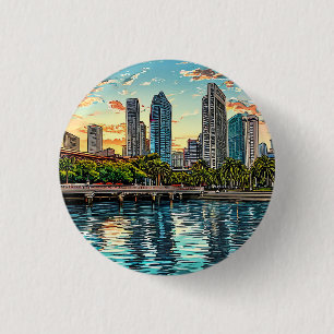 Singapore Stadssilhuett Modern Resa Souvenir Knapp