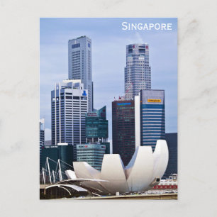 Singapore Stadssiluett ArtScience Museum Resa Vykort