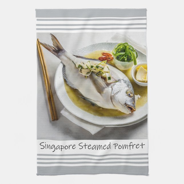 Singapore Steamed Pomfret Kitchen Towel Kökshandduk (Vertikal)