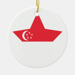 Singapore stjärna julgransprydnad keramik