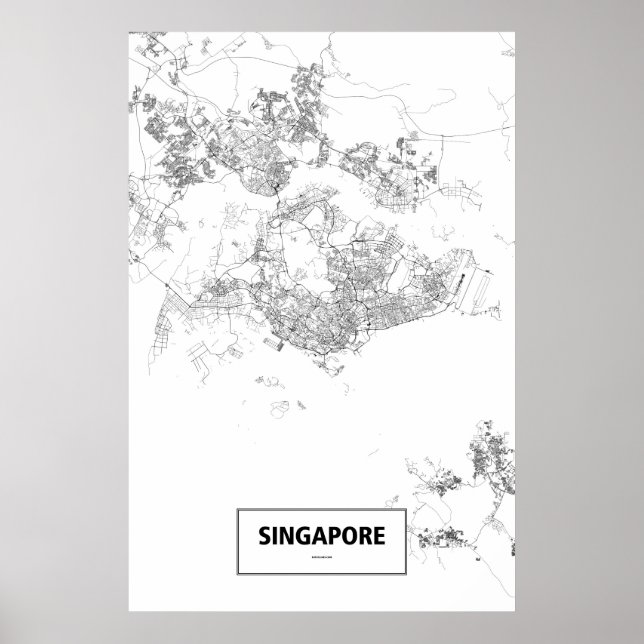 Singapore (svart på vit) poster (Framsidan)