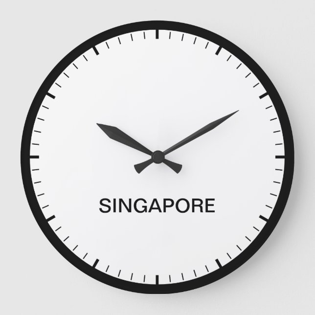 Singapore Time Zon Newsroom Stil Clock Stor Klocka (Framsida)
