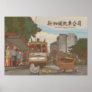 Singapore Tramways Company | Singapore Bilder Poster