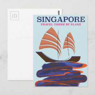 Singapore "Travel där by flygplan" Vykort