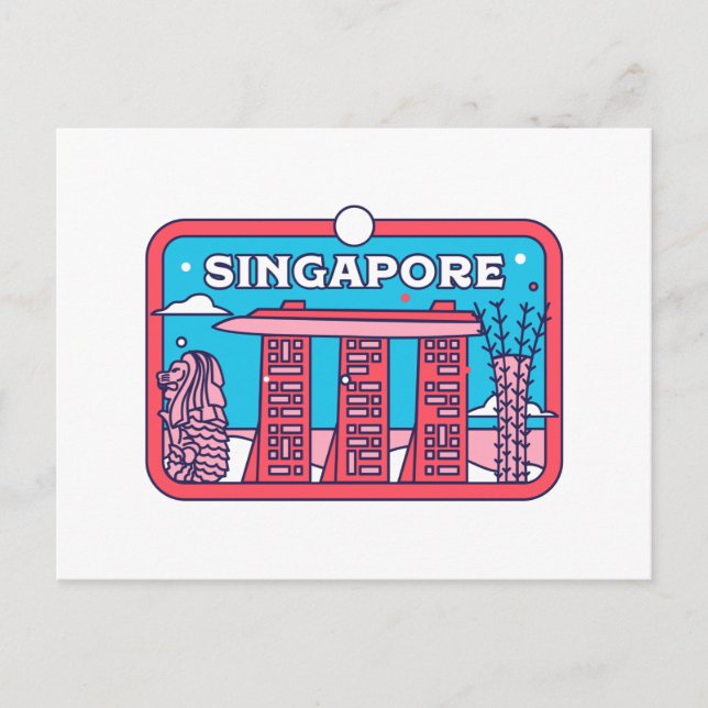 Singapore Travel Souvenir Vykort (Framsida)