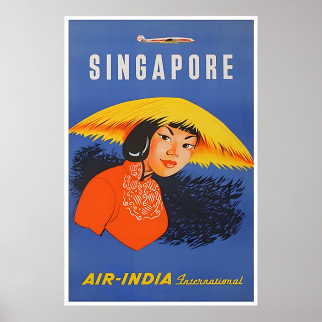 Singapore Väggkonst Resa Affisch Asiatiskt Tryck (Framsidan)