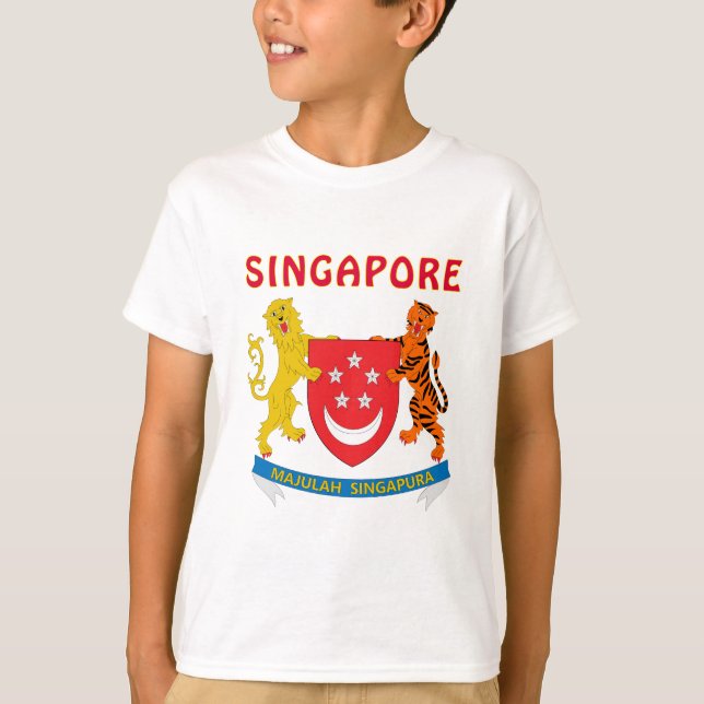 SINGAPORE vapensköld Tee Shirt (Framsida)