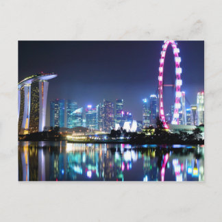 Singapore vid nattvykort vykort