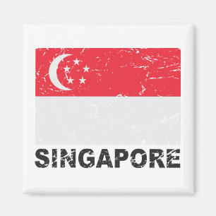 Singapore vintageflagga magnet