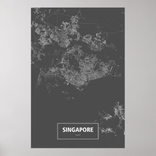 Singapore (vit på svart) poster