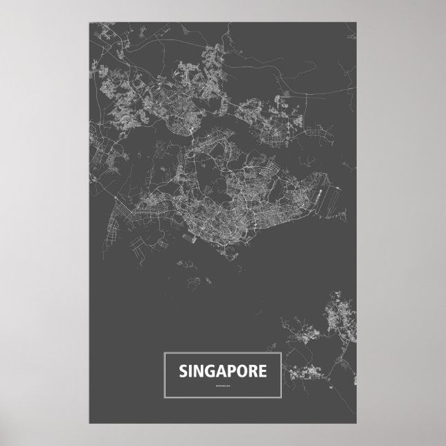 Singapore (vit på svart) poster (Framsidan)