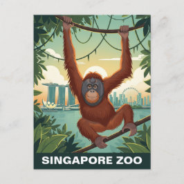 Singapore Zoo Travel Vykort